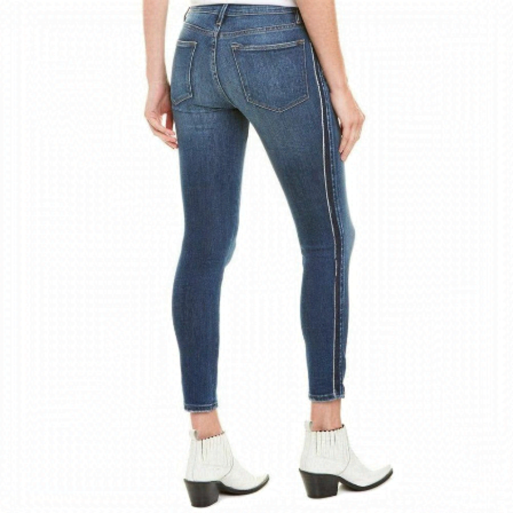 FRAME denim | le high released tuxedo stipe skinny jean
